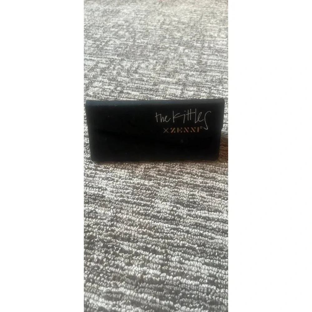Zenni x The Kittles Black Folding Eyeglasses Case Plush Lined Triangular Design